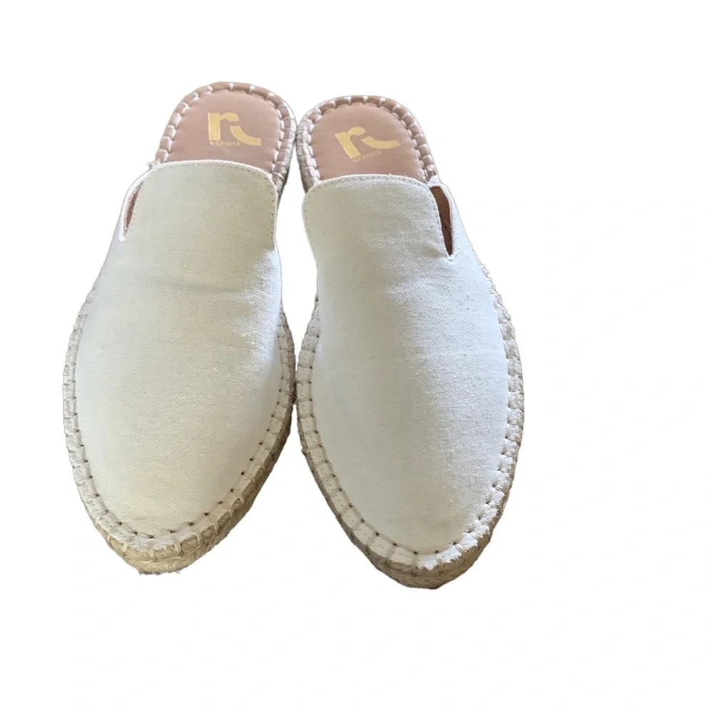 Worn‎ Once Report Espadrille Slides OFF White Canvas size 9 - Picture 2 of 6